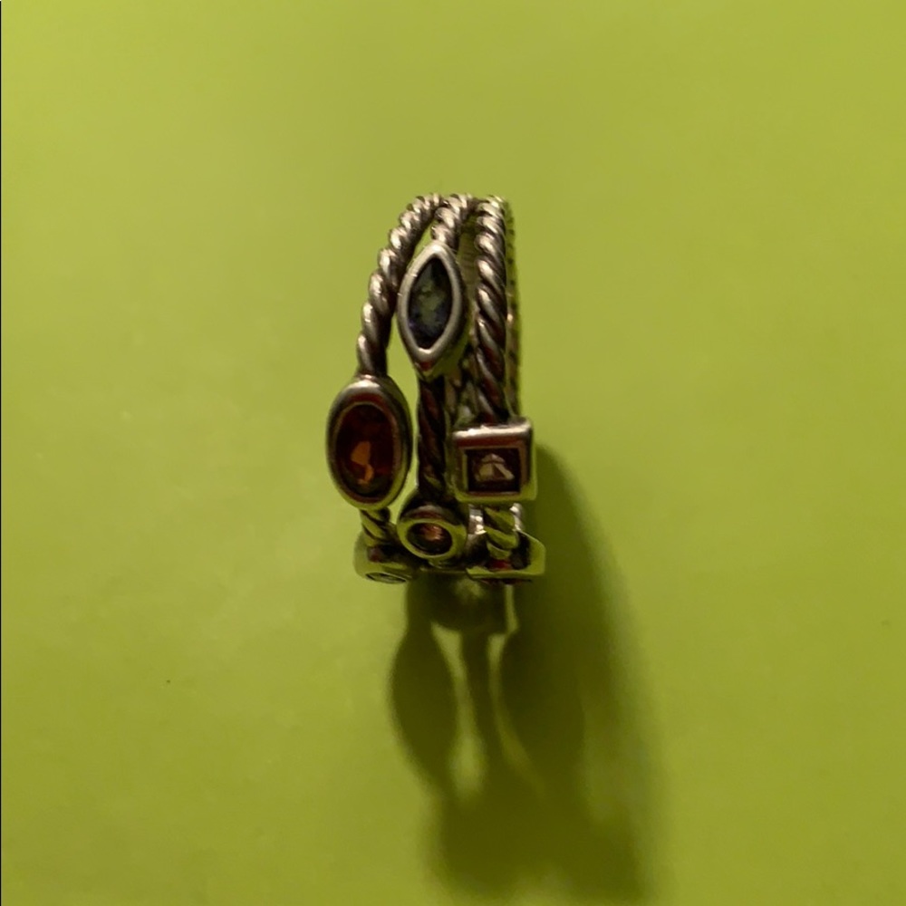David Yurman Sterling Multi-Colored Confetti Ring